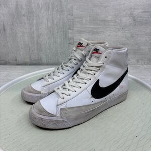 Nike Blazer Mid '77 GS White Leather Hi-Top Sneakers Youth 6Y DA4086-100
